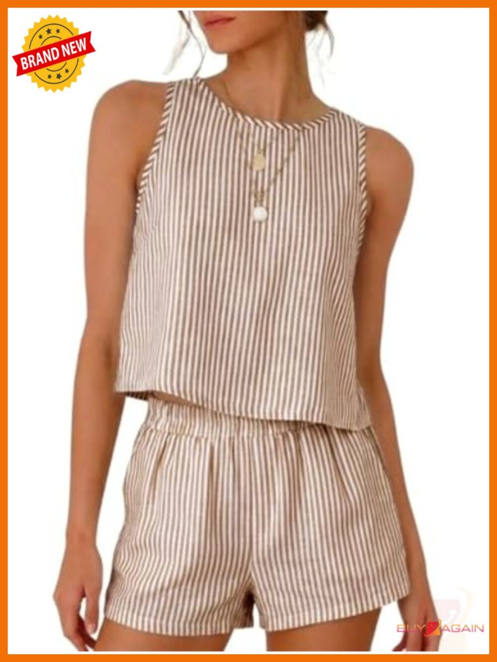 Gingham 2 Piece Set Sleeveless Tank & Shorts Cotton Summer Outfit